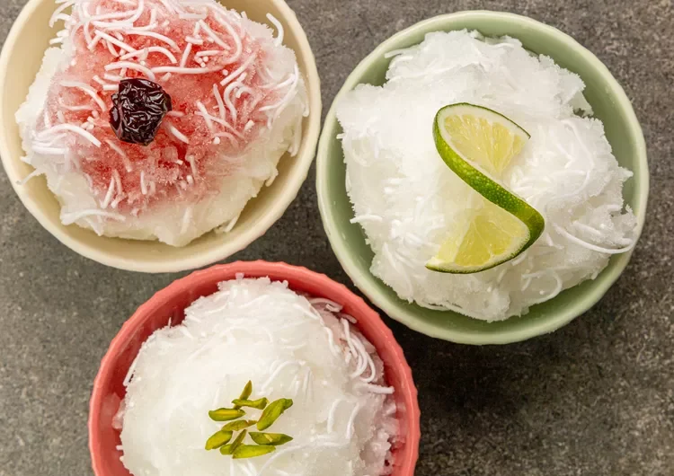 Fāloodeh (Persian Frozen Noodle and Rose Water Sorbet)