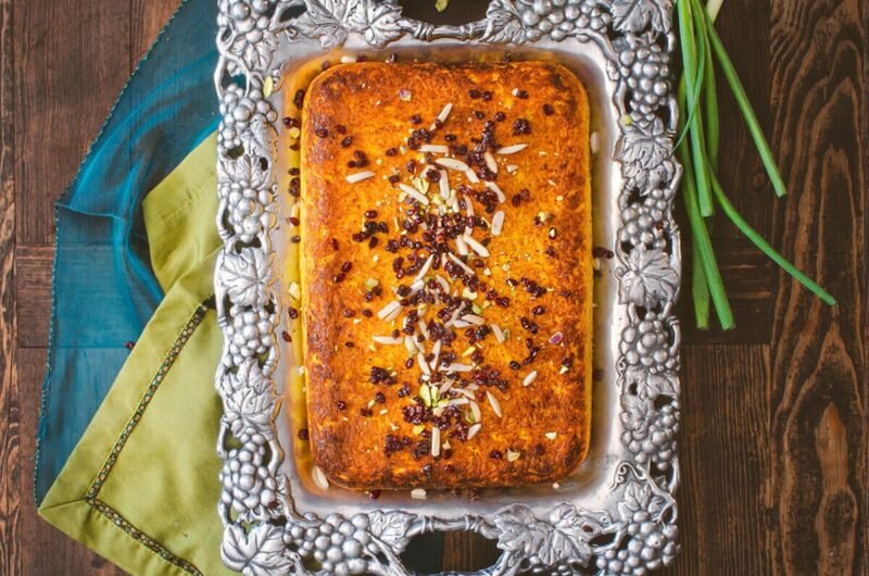 Persian Tahchin (Baked Saffron Rice Cake)